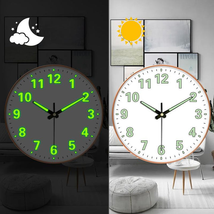 20CM Minimalist Wall Clock With Luminous Green Numerals