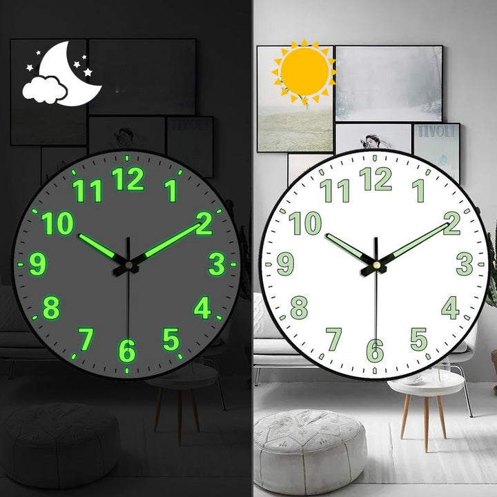 20CM Minimalist Wall Clock With Luminous Green Numerals