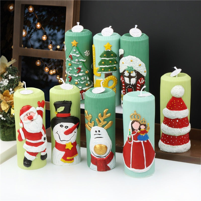 Christmas Candle Molds for Nordic-Style Pillar Decor