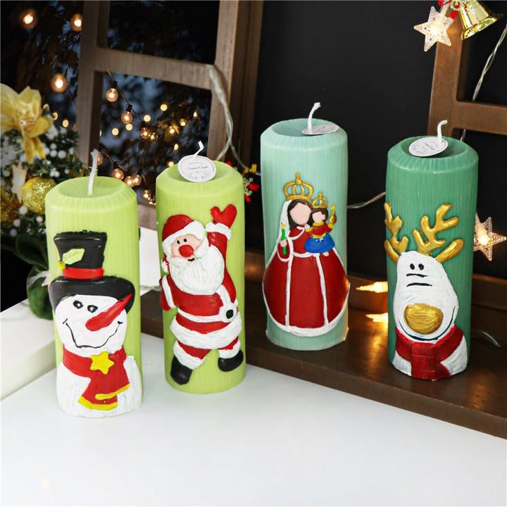 Christmas Candle Molds for Nordic-Style Pillar Decor
