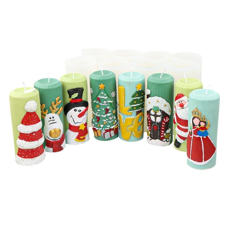 Christmas Candle Molds for Nordic-Style Pillar Decor