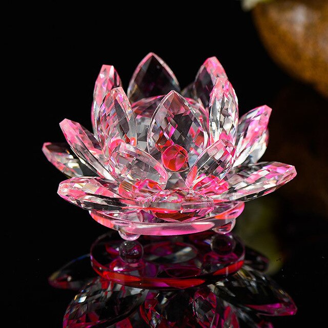 Crystal Lotus Ornament for Luminous Feng Shui Decor