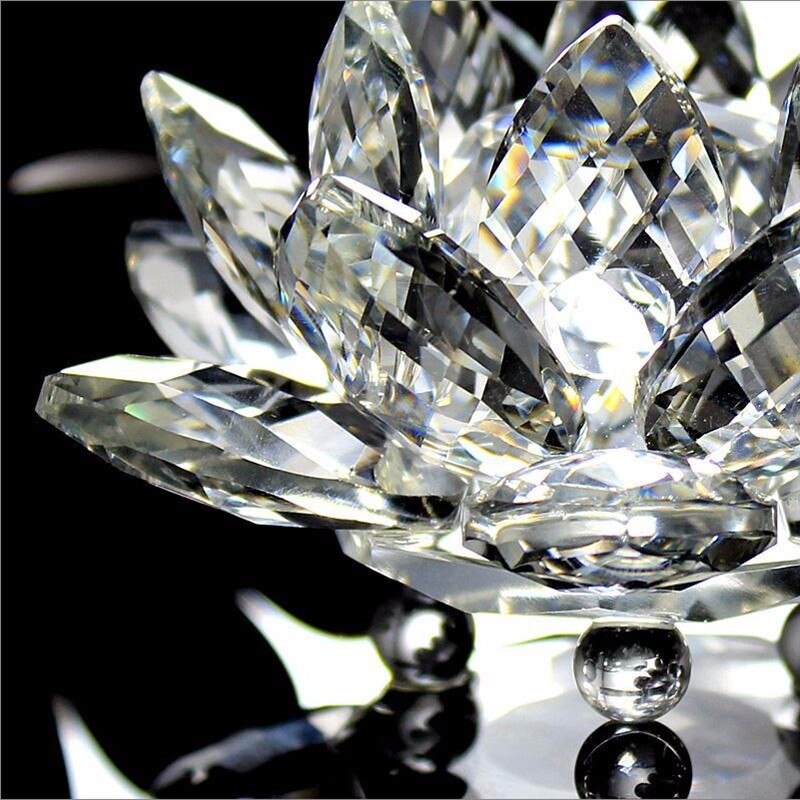 Crystal Lotus Ornament for Luminous Feng Shui Decor