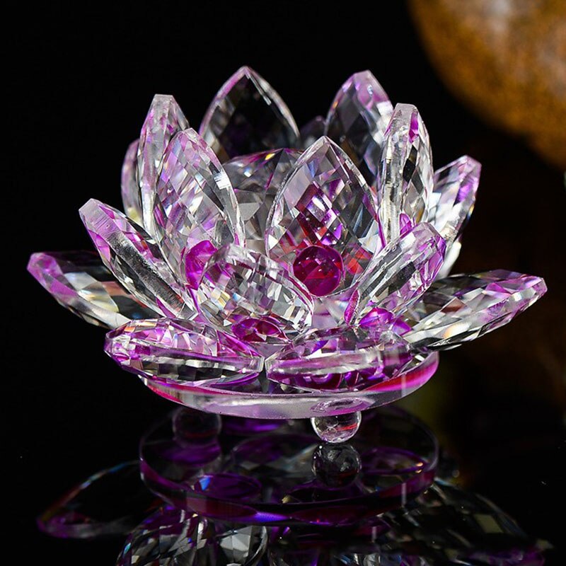 Crystal Lotus Ornament for Luminous Feng Shui Decor
