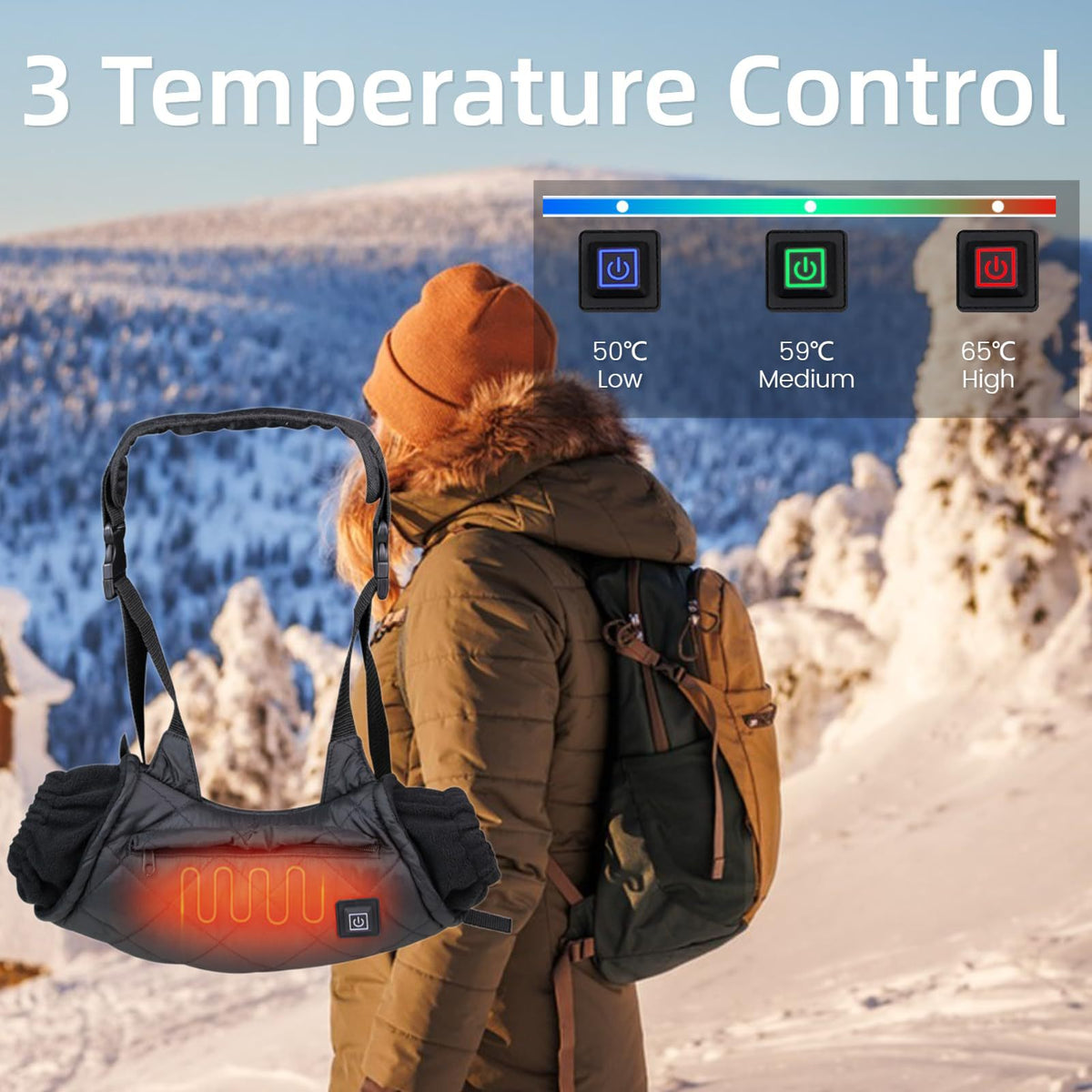 Heated Hand Muff for Ice Fishing, Camping and Hiking