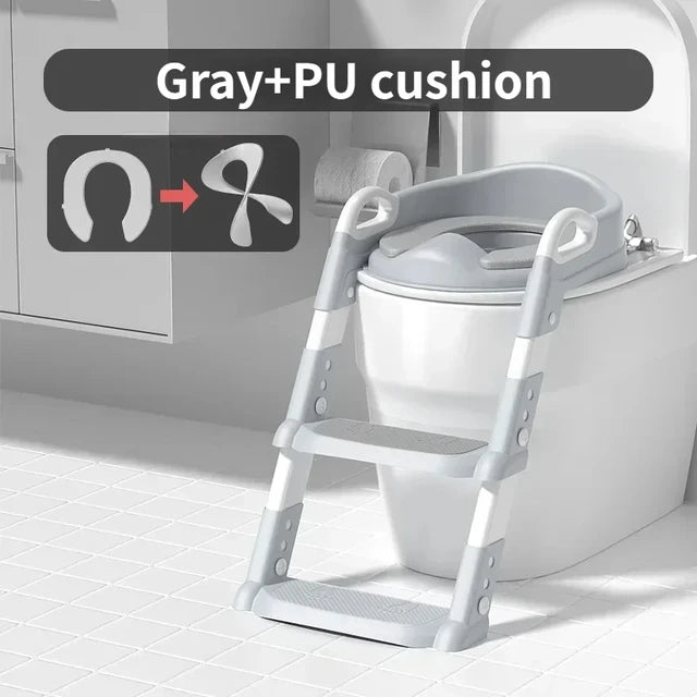 Children's Toilet Training Seat With Adjustable Safe Steps