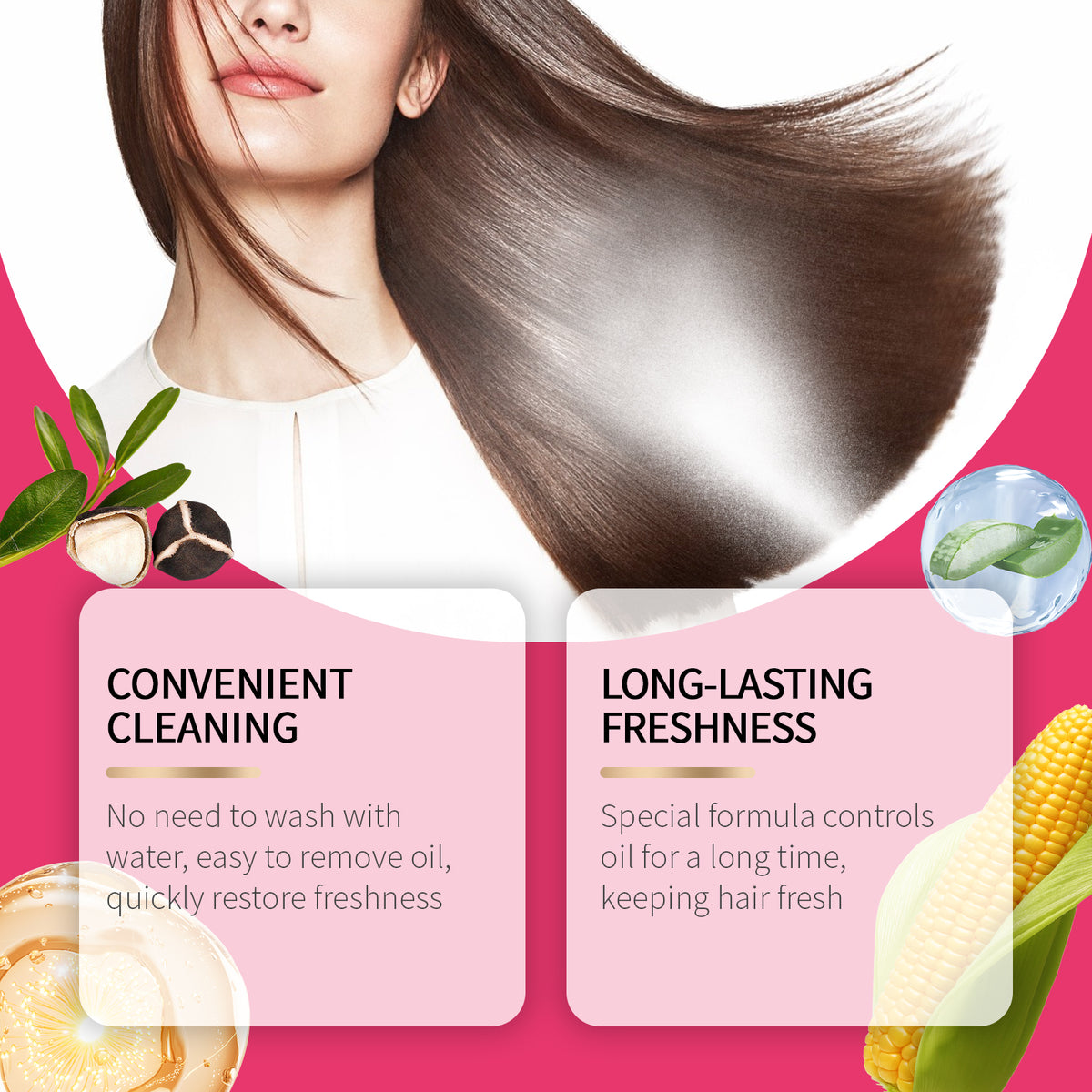 Dry Shampoo Spray for 24H Fresh, Smooth Hair All Day