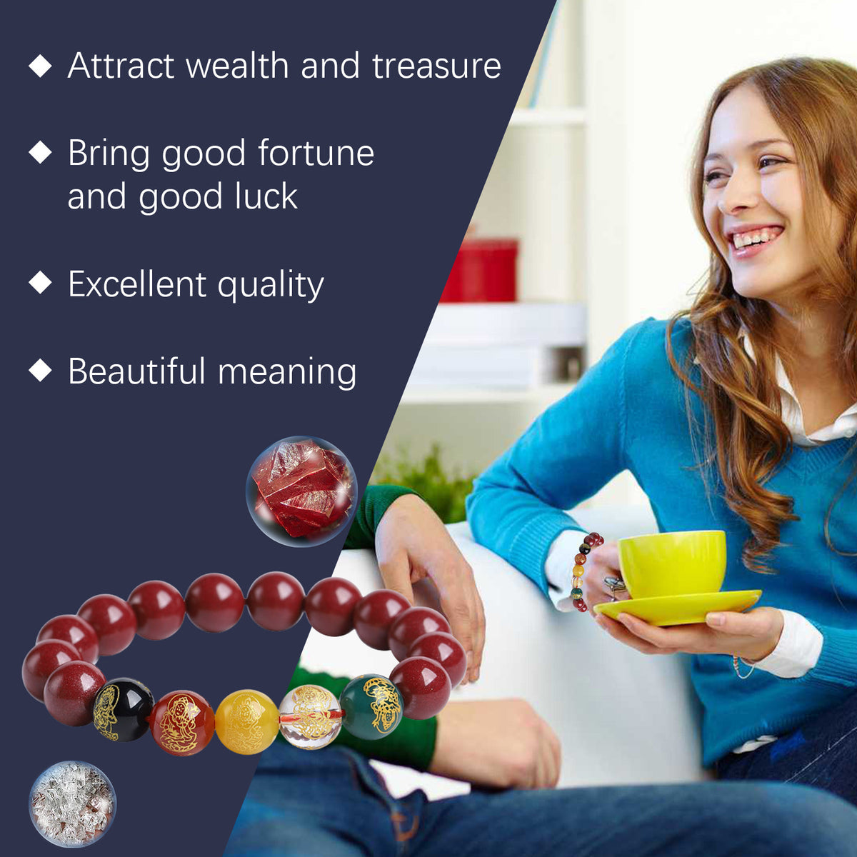 Fortune Bracelet: Red Gold Beaded Good Luck Jewelry