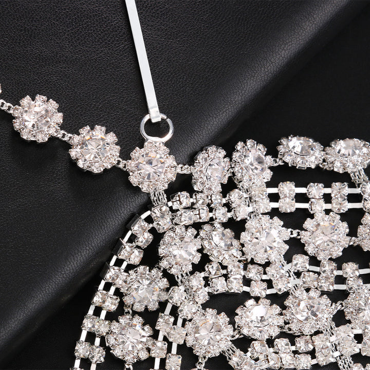 Bridal Hair Chain With Crystal Forehead Draping Jewelry