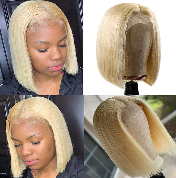 613 Blonde Lace Front Bob Wig with Natural Hairline