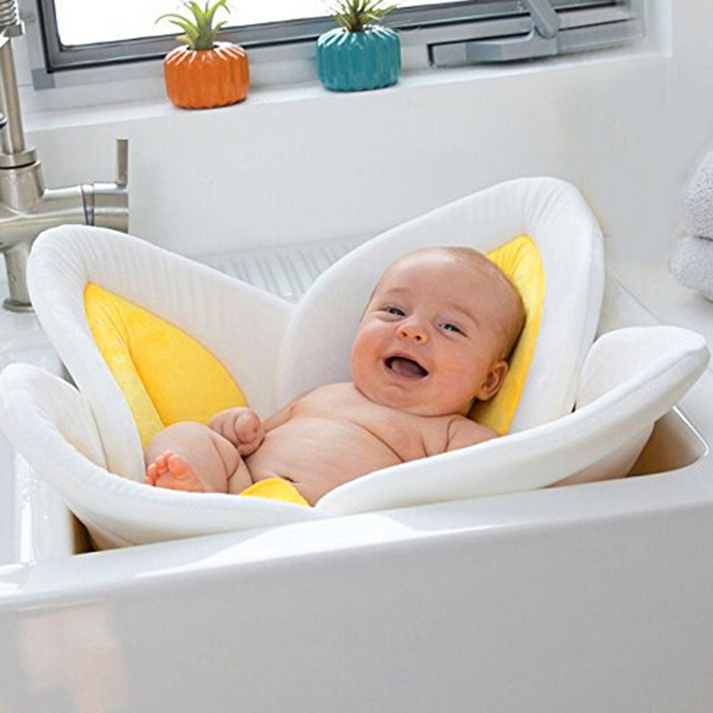 Baby Bath Mat Flower Sink Support for Newborn Bathing
