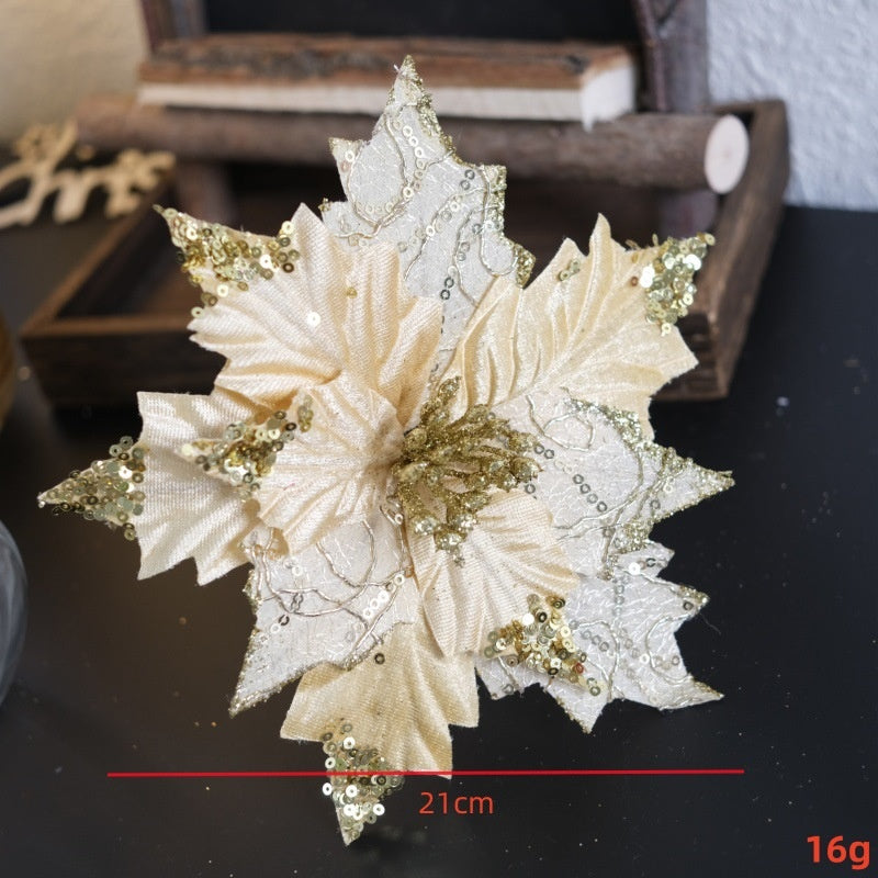 Embroidered Sequin Christmas Flowers for Elegant Decor