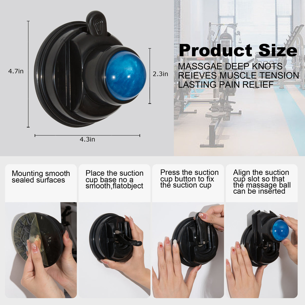 Mountable Cold Massage Roller Ball — Hands‑Free Ice Therapy