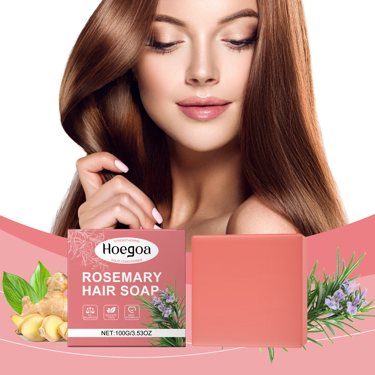 Rosemary Hair Soap for Smooth, Shiny, Static-Free Hair