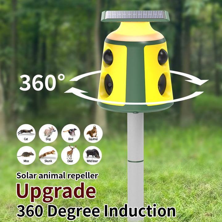 Solar Ultrasonic Animal Repeller for Garden and Yard