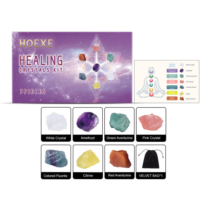 7-Piece Crystal Meditation Kit for Calming Home Decor