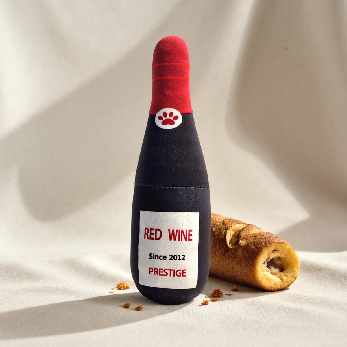 Dog Wine Bottle Plush Toy for Chew Play and Entertainment