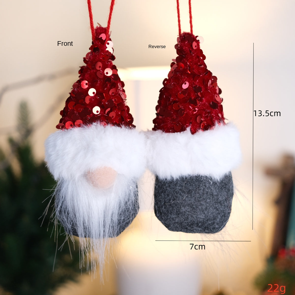 Sequin Christmas Gnome Ornament for Cozy Tree Decor