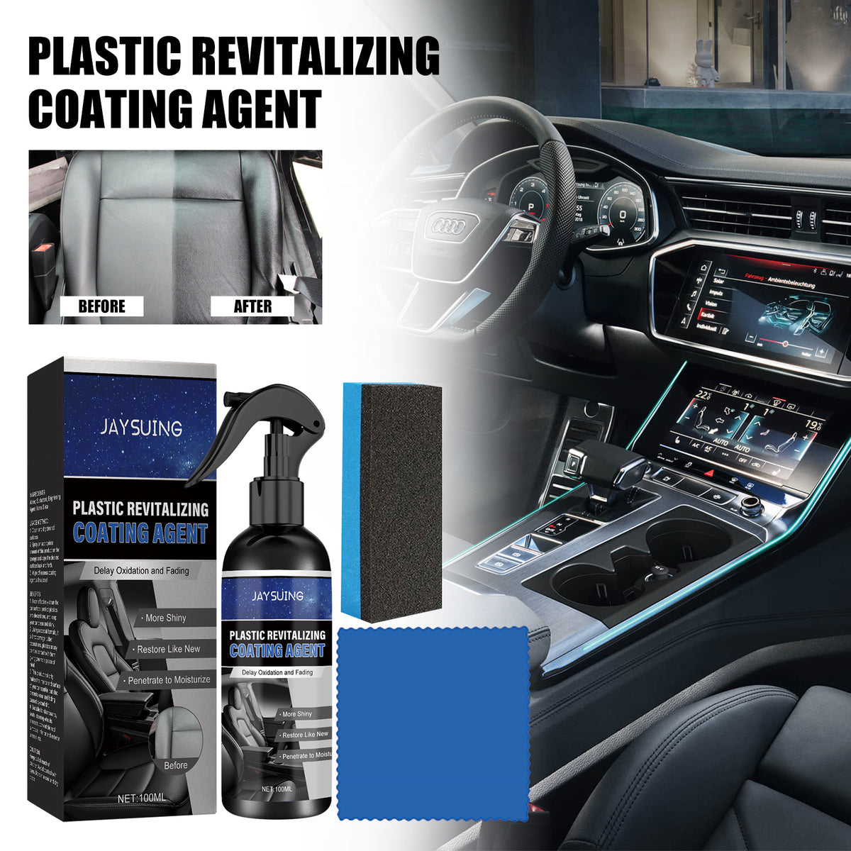 Car Interior Coating Agent for Like-New Plastic Shine