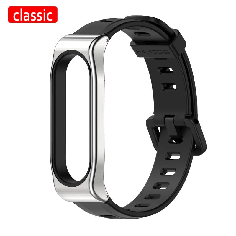 Xiaomi Mi Band 5 Strap With Metal Frame, Silicone Fit