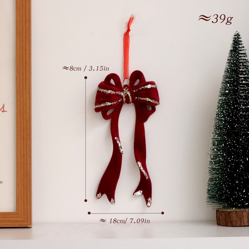 Velvet Red Christmas Ornaments With Sparkling Details