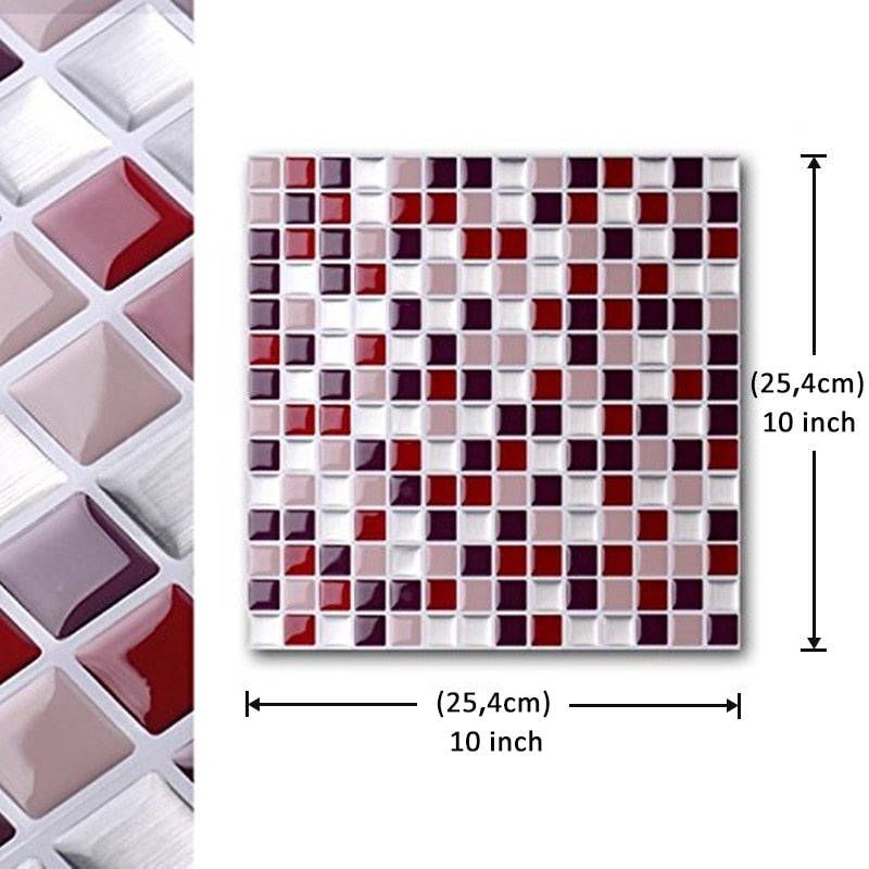 Peel-and-Stick Mosaic Tile Wall Decals | Glossy DIY