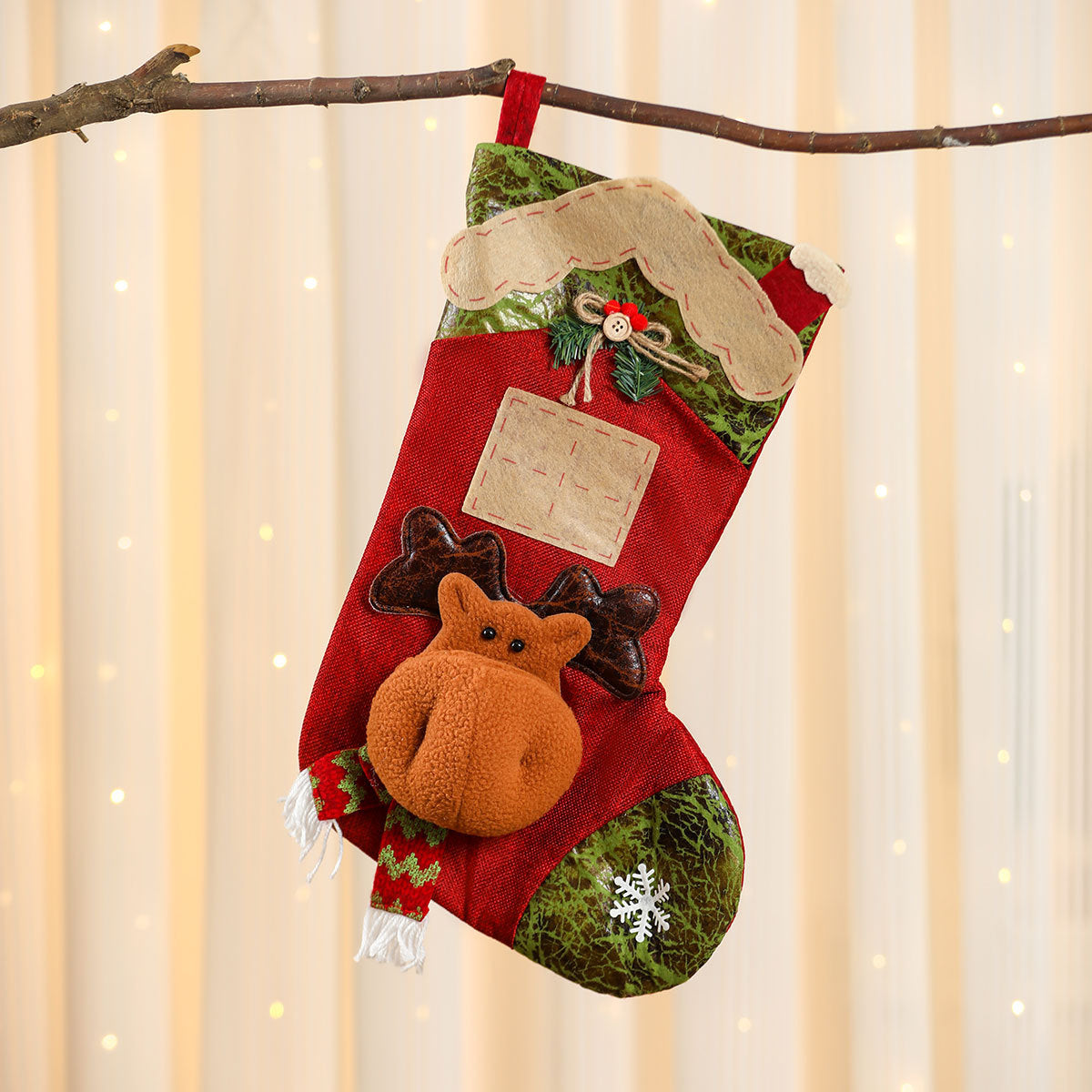 Christmas Stocking Decorations With Plush 3D Characters