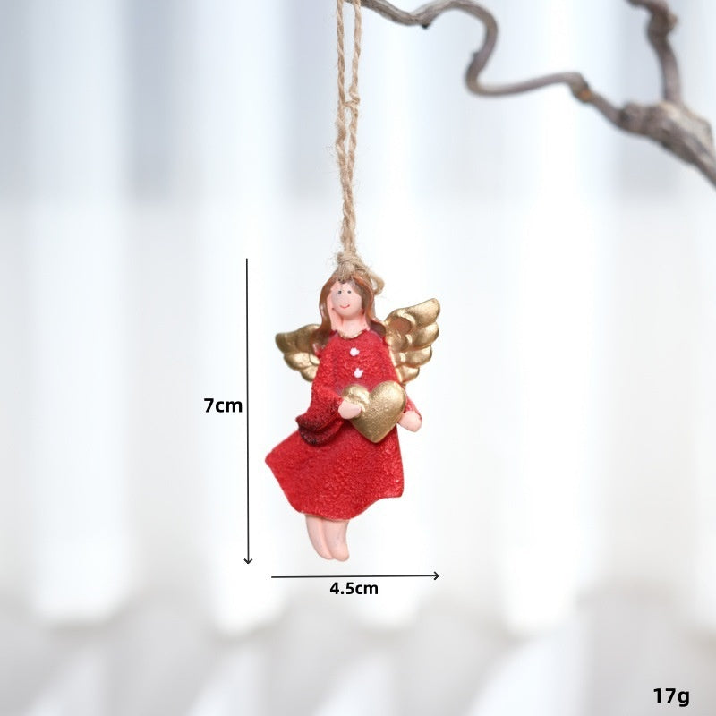 Red Angel Christmas Ornament For Festive Tree Charm