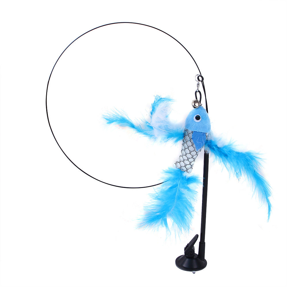 Suction Cup Cat Toy With Interchangeable Attachments
