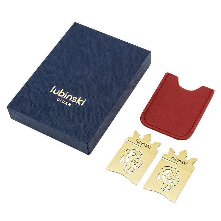 Portable Brass Lion Cigar Holder, Folding Desk Display
