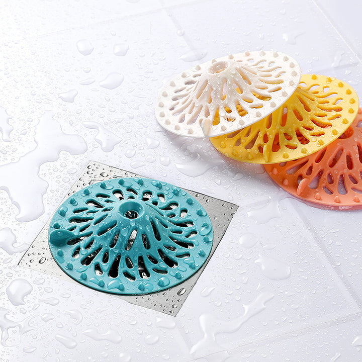 Silicone Shower Drain Cover Catches Hair Before Clogs