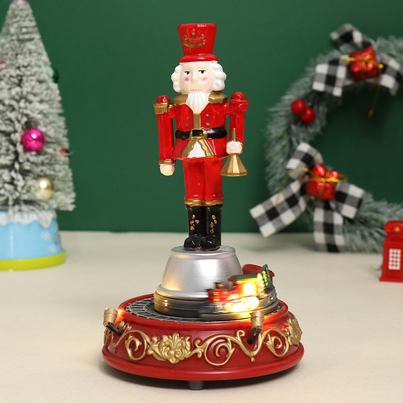 Musical Nutcracker Ornament with Glowing Christmas Charm