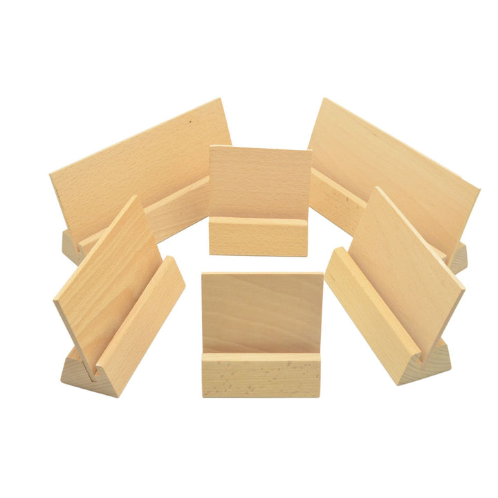 Solid Wood Desk Business Card Holder and Calendar Stand
