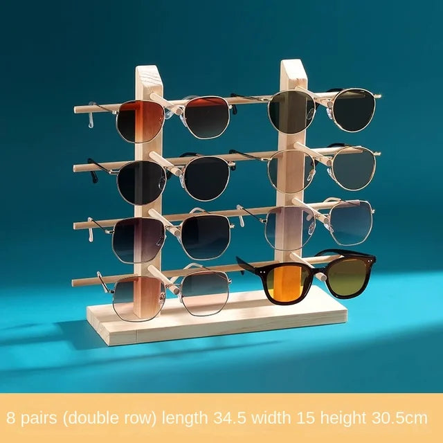 Solid Wood Glasses Display Rack for Eyewear Storage