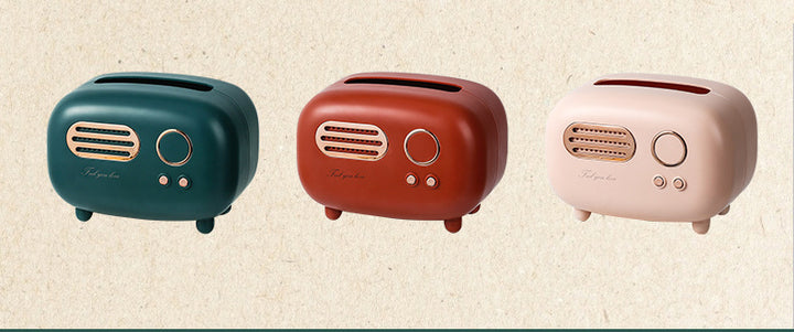 Retro Radio Tissue Box Holder for Living Room Decor