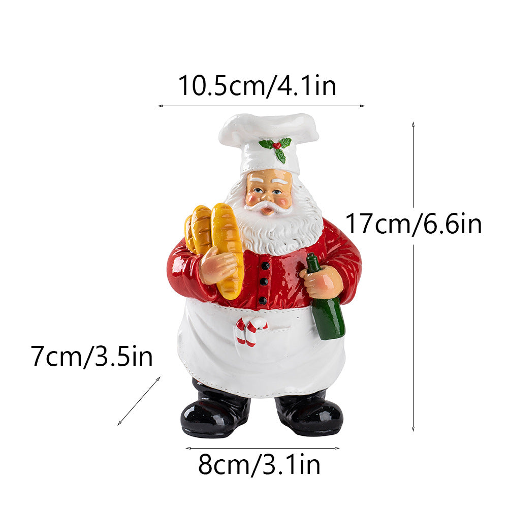 Santa Chef Christmas Ornaments for Festive Displays
