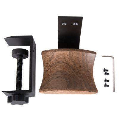 Walnut Headphone Stand, Clamp-On Desk Headphone Holder