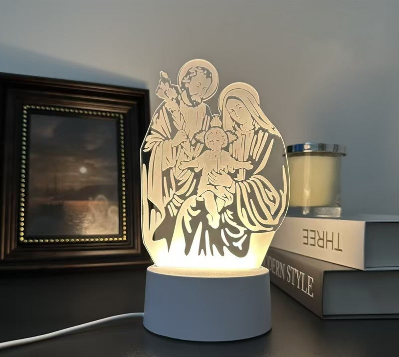 Holy Family 3D Acrylic Night Light for Bedroom Decor