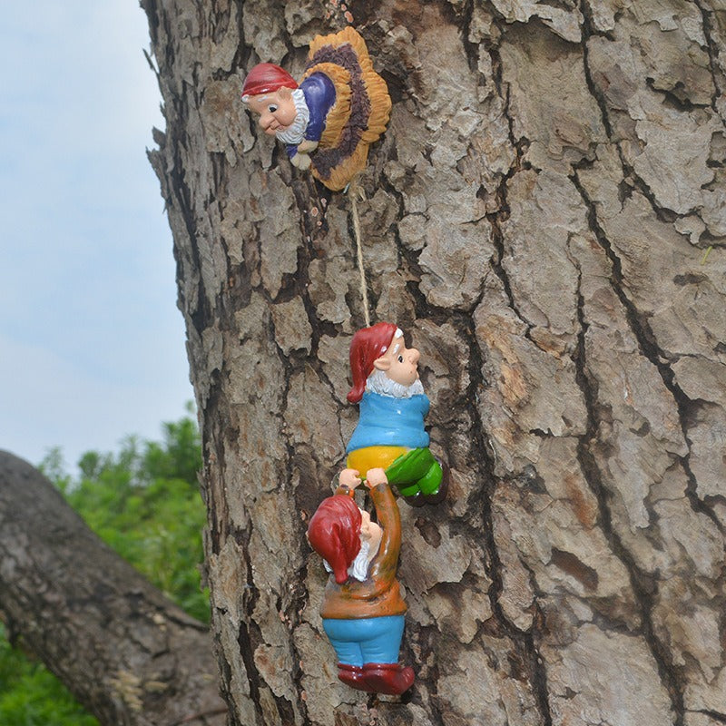 Climbing Gnome Garden Decor for Trees and Fences
