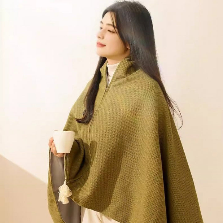 Heated Shawl Wrap with USB Power, Washable Cape