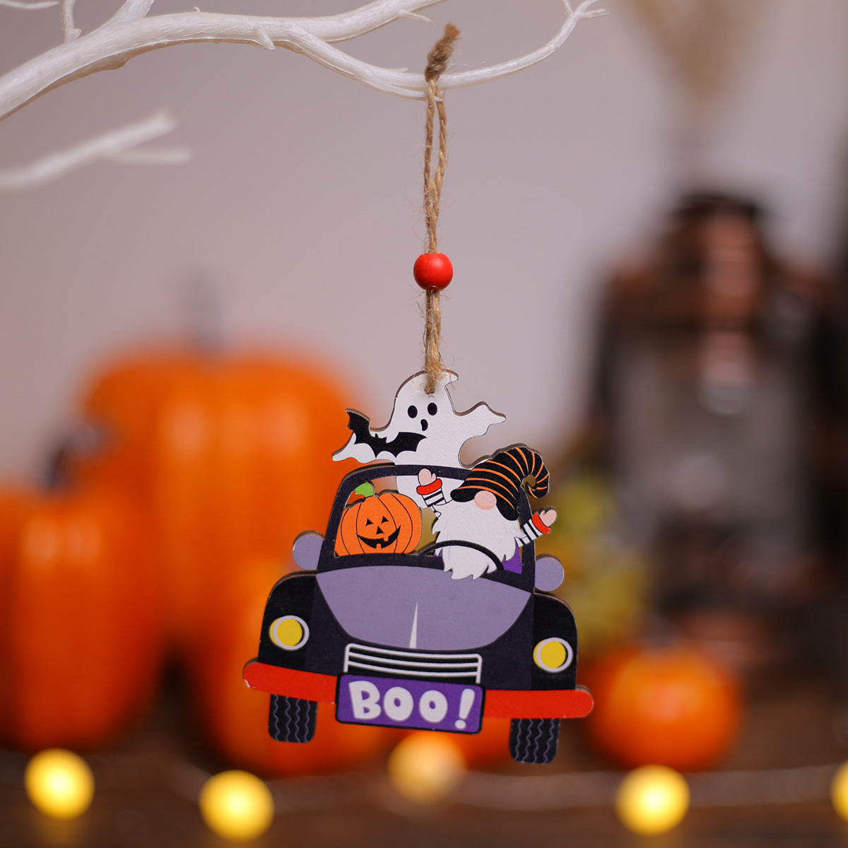 Halloween Wooden Car Ornaments - Set of 2 Tiered Tray Decor