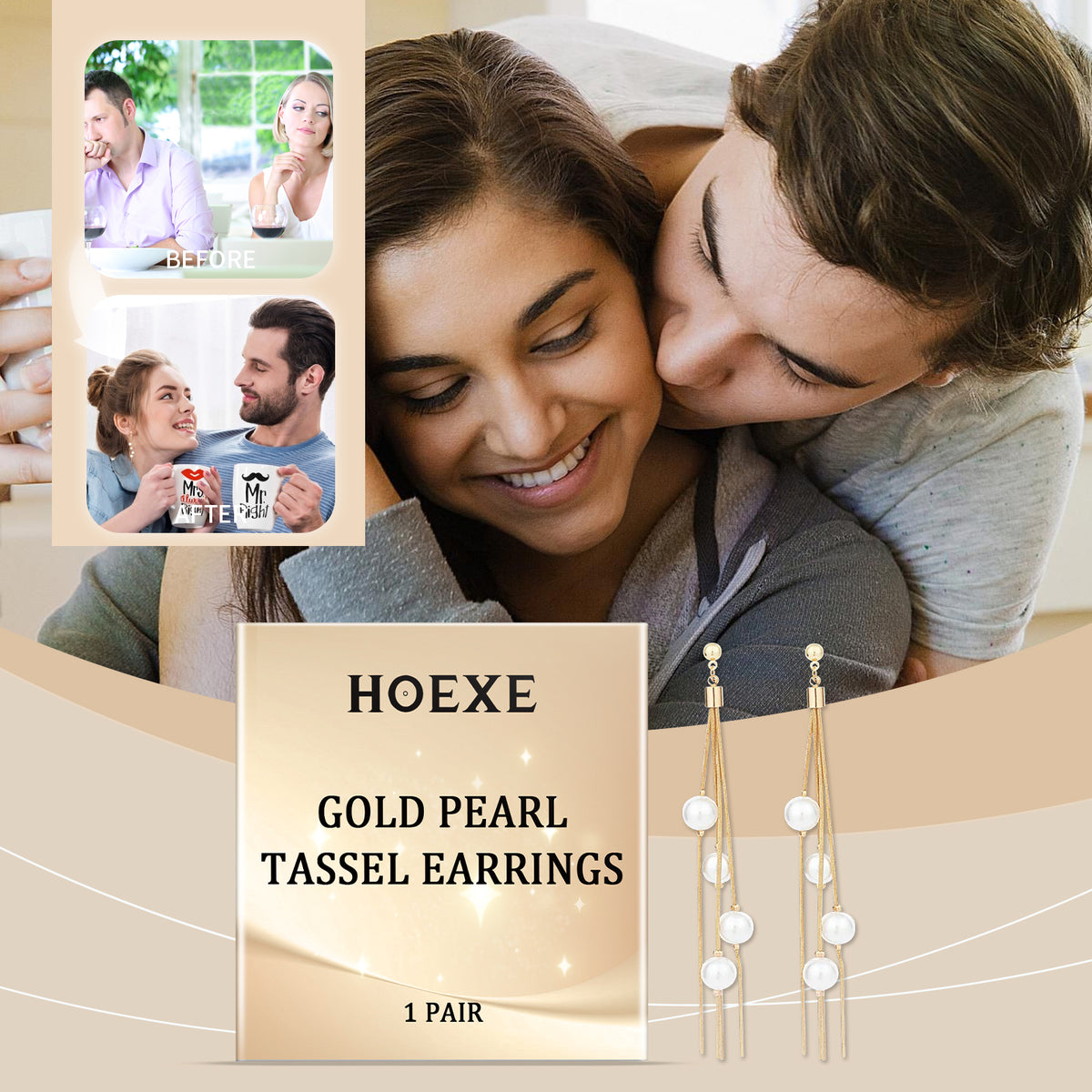 Gold Pearl Fringe Earrings for Elegant Statement Style