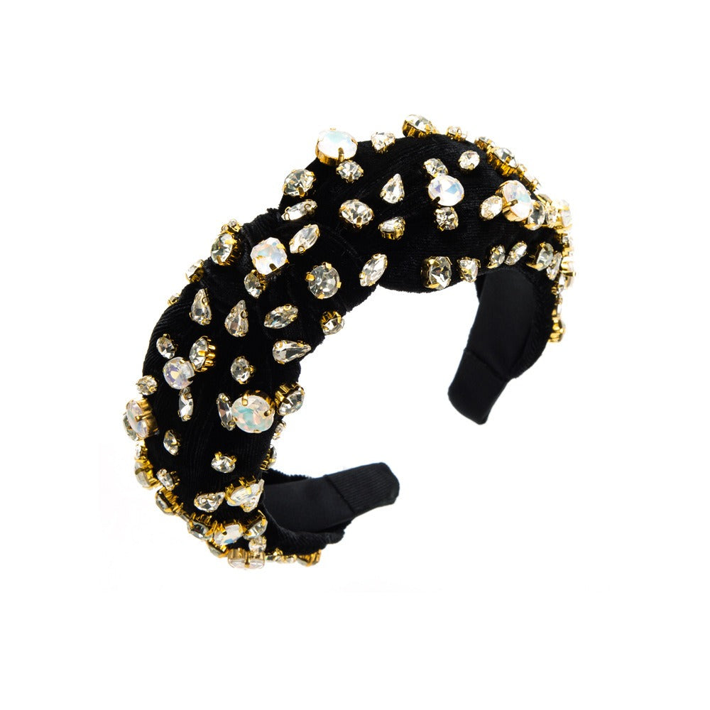 Velvet Rhinestone Headband for Glamorous Occasion Looks
