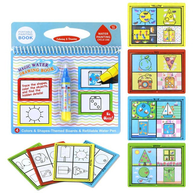 Magic Water Drawing Book for Mess-Free Reusable Fun