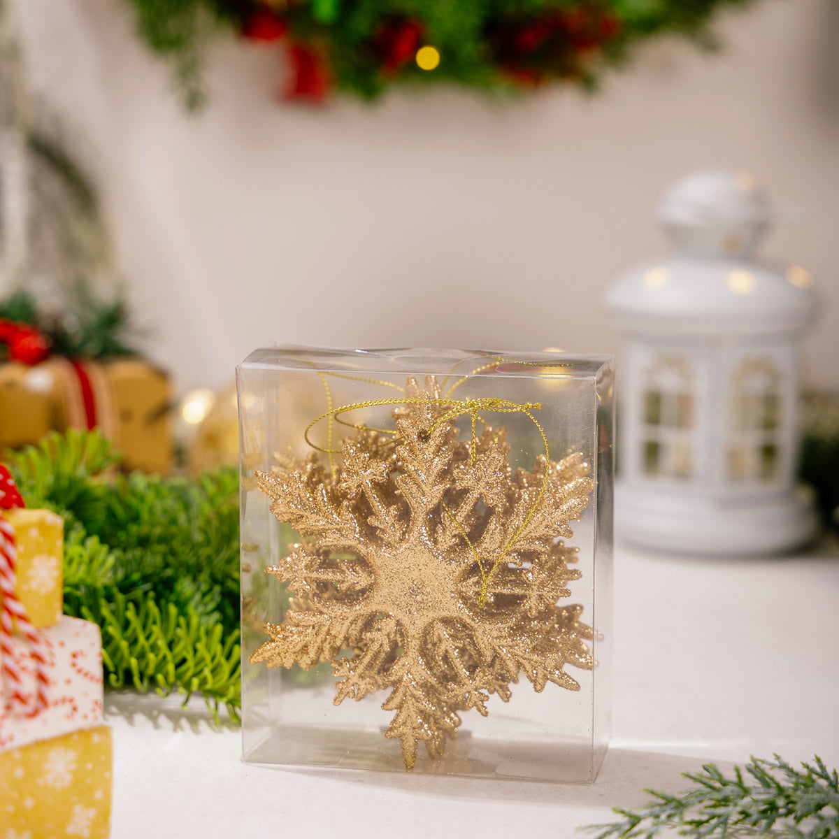 Glitter Snowflake Ornaments for Colorful Christmas Trees
