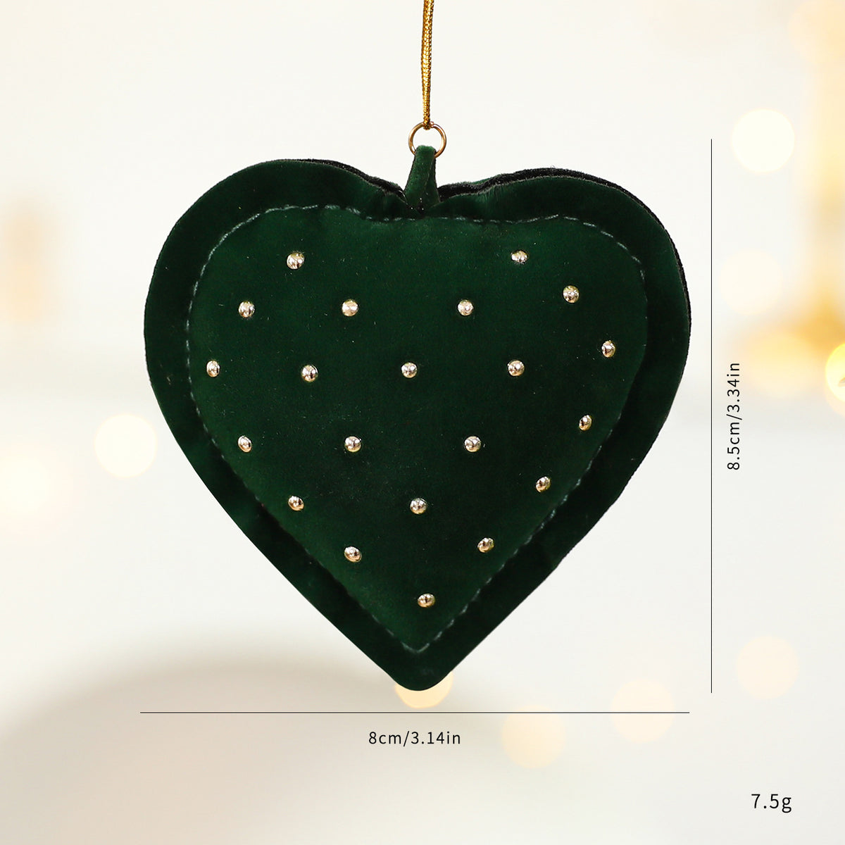 Christmas Tree Ornaments: Plush Heart & Bow Decor Set