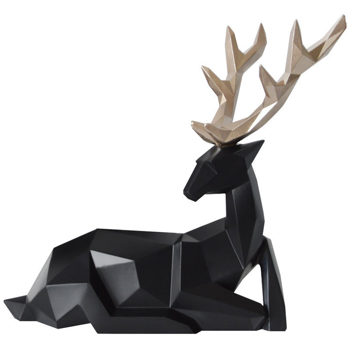 Modern Geometric Deer Figurine for Living Room Decor