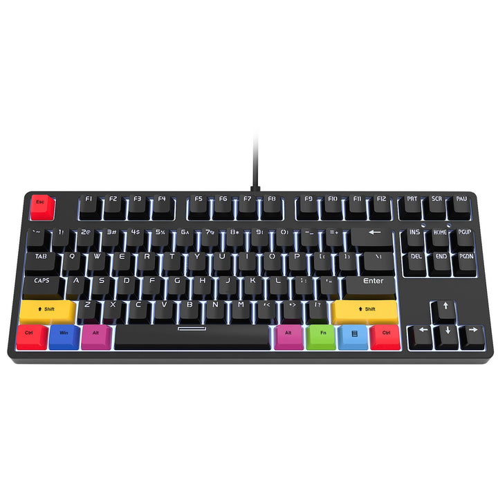 Compact Mechanical Gaming Keyboard: 87 Keys, Red Axis