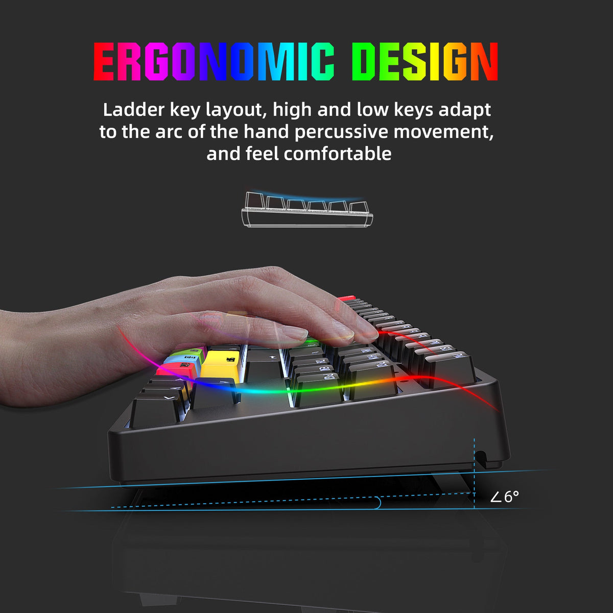 Compact Mechanical Gaming Keyboard: 87 Keys, Red Axis