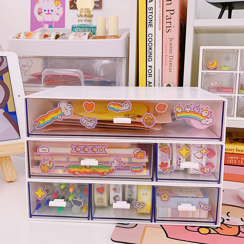 Desktop Drawer Organizer Box for Stickers and Tape